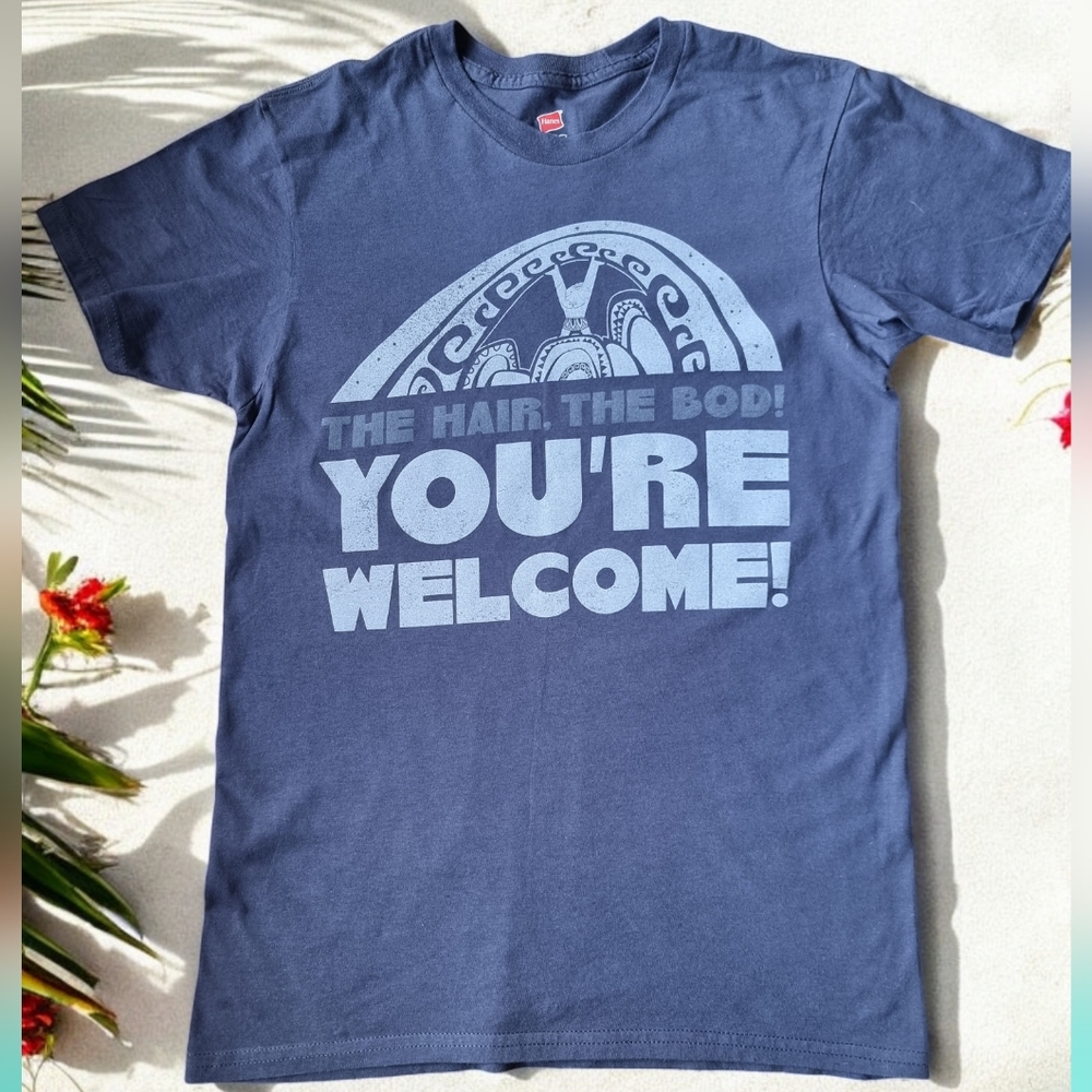 Disney Parks Moana Short Sleeve Tee "THE HAIR. THE BOD! YOU'RE WELCOME!